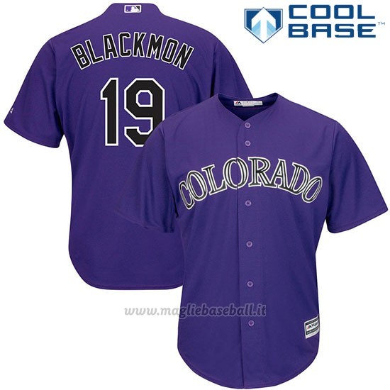 Maglia Baseball Uomo Colorado Rockies Charlie Neromon 19 Viola Cool Base